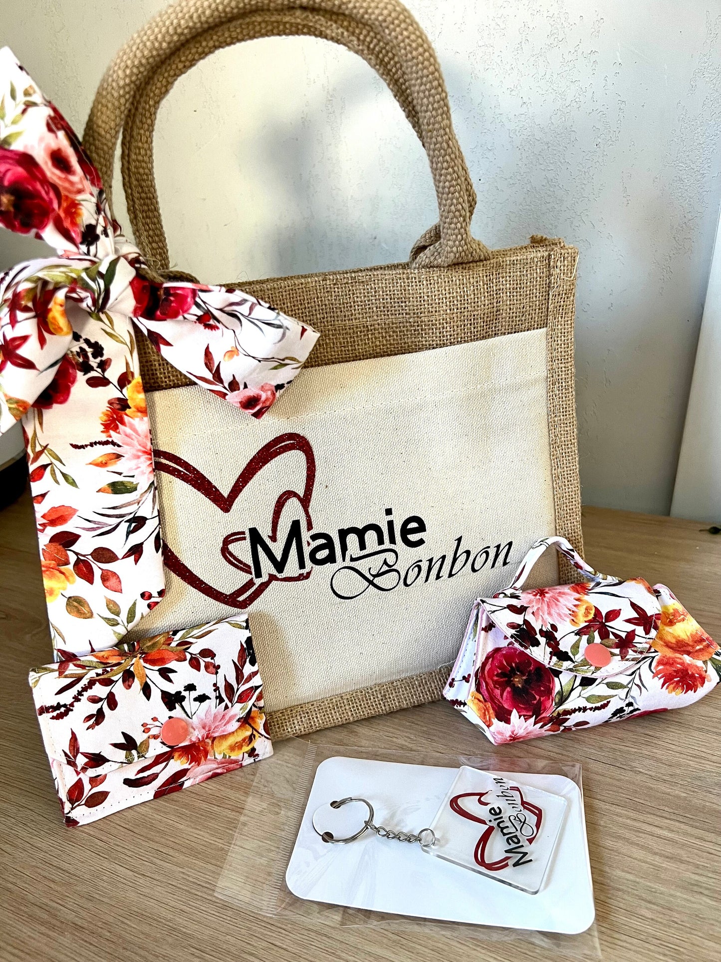 Coffret cadeaux / sac en toile / cadeau fête des mamie / Mamie chérie / Cadeau original mamie / fête des mères / Maman/ Cadeau maman