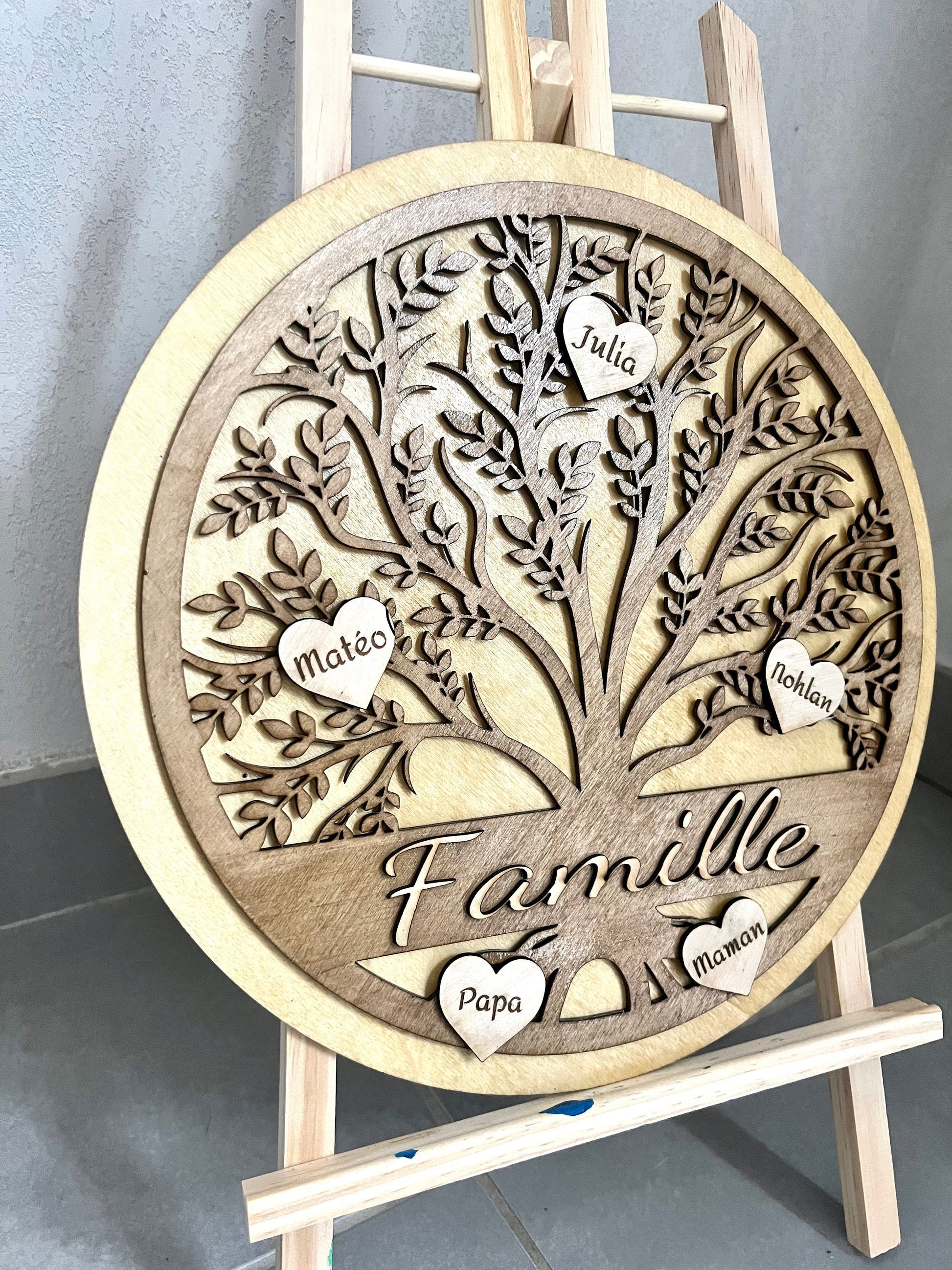 Arbre de vie personnalisée / famille / Cadeau / Fête des mères / Maman / Déco bois / Cadeau original /