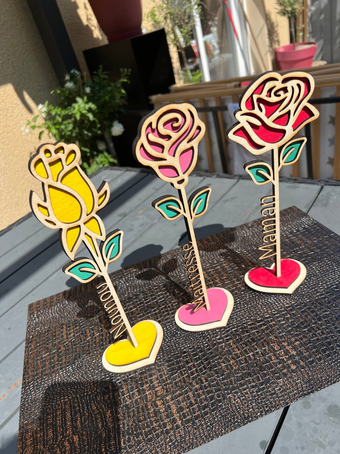 Rose eternelle / Fleur eternelle / cadeaux maitresse / astem / maman / fleur bois / rose bois / Deco fleur