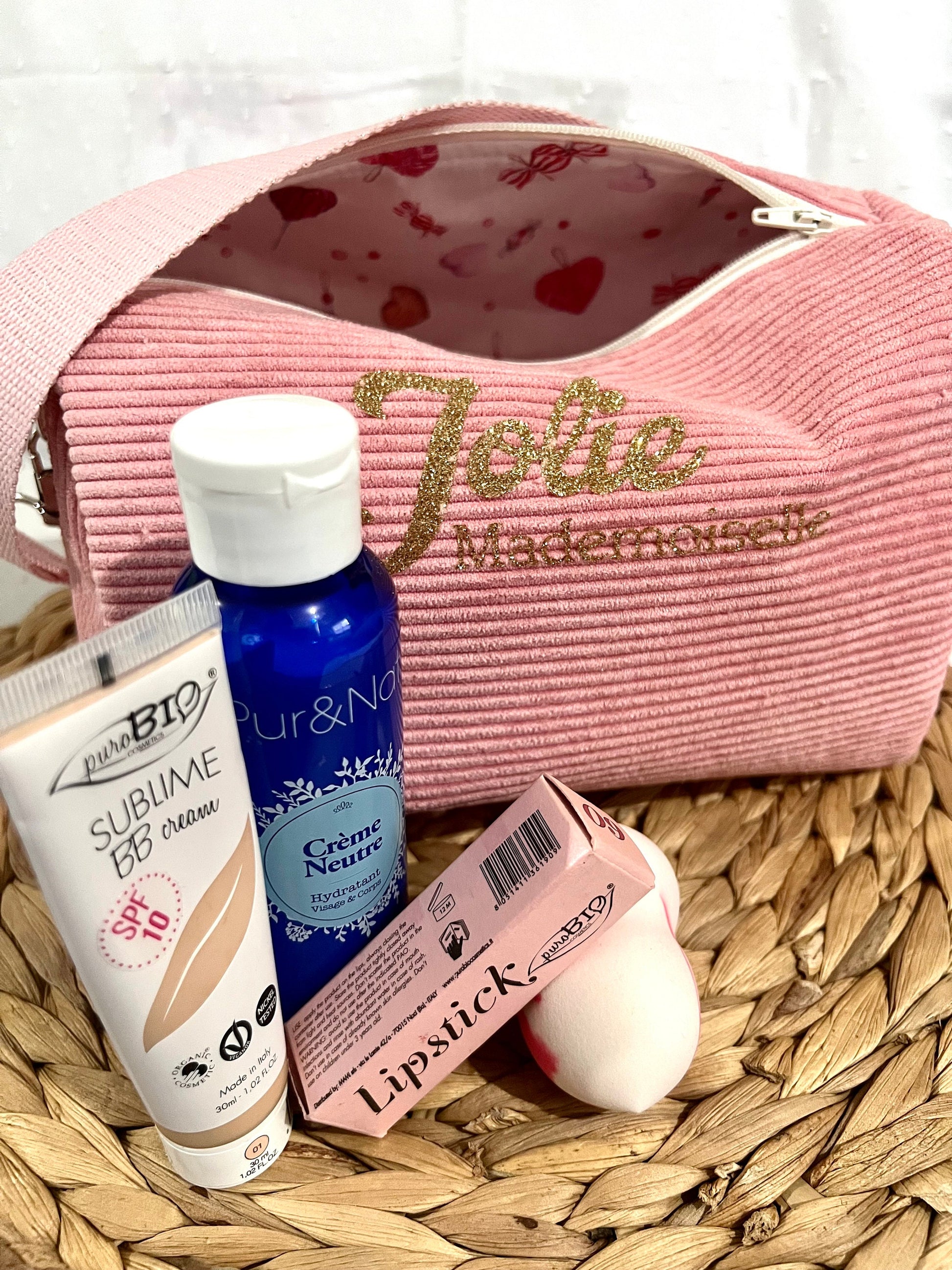 Vanity / Grande trousse de toilette / coffret femme / Personnalisé / Jolie / cadeau / Anniversaire / Copine / Maman / Mamie /